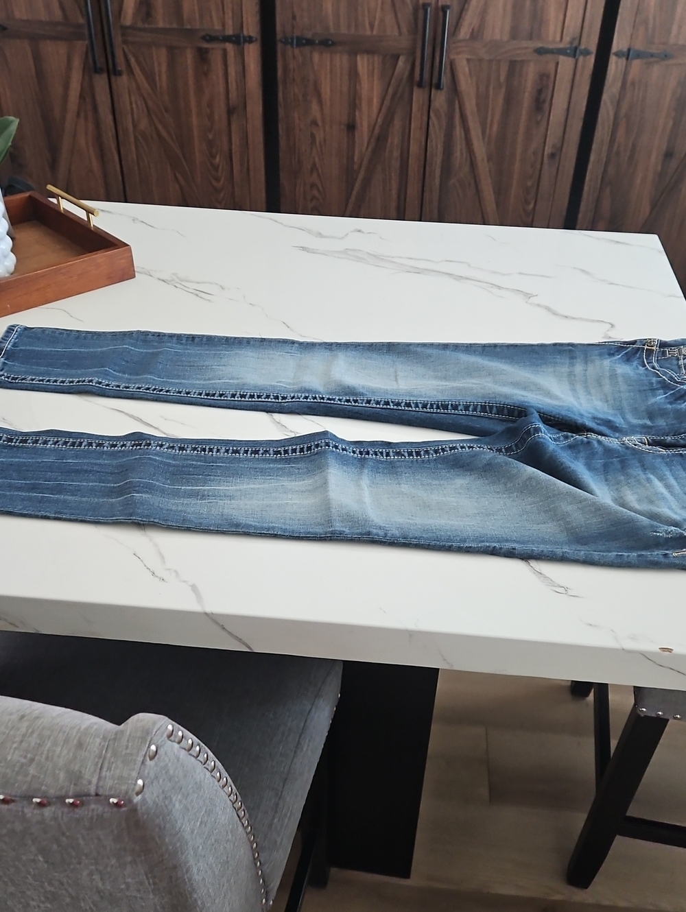 Classic Womens Blue Washed Slim Jeans